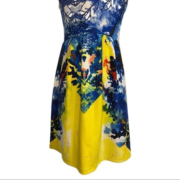 Cynthia Rowley Abstract Watercolor Fit And Flare Dress Sz 8 - Picture 10 of 12